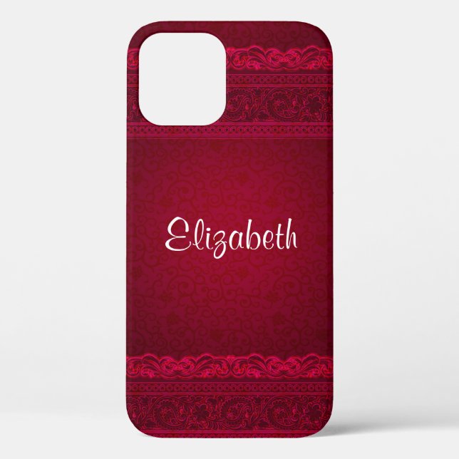 Fancy & Elegant Red Background Stylish Case-Mate iPhone Case (Back)