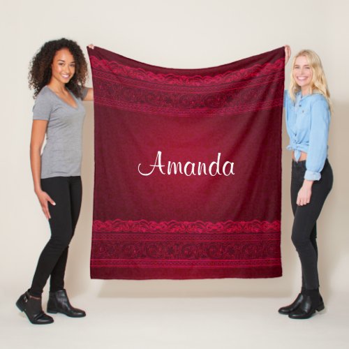 Fancy  Elegant Red Background Stylish Fleece Blanket