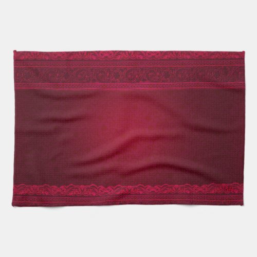 Fancy  Elegant Red Background Stylish Kitchen Towel