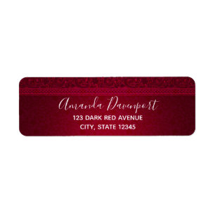 Fancy & Elegant Red Background Stylish Label
