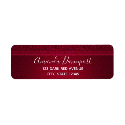 Fancy  Elegant Red Background Stylish Label