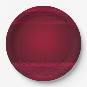 Fancy & Elegant Red Background Stylish Paper Plates