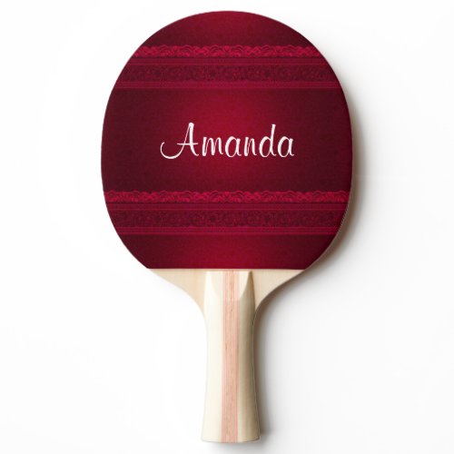 Fancy &amp; Elegant Red Background Stylish Ping Pong Paddle