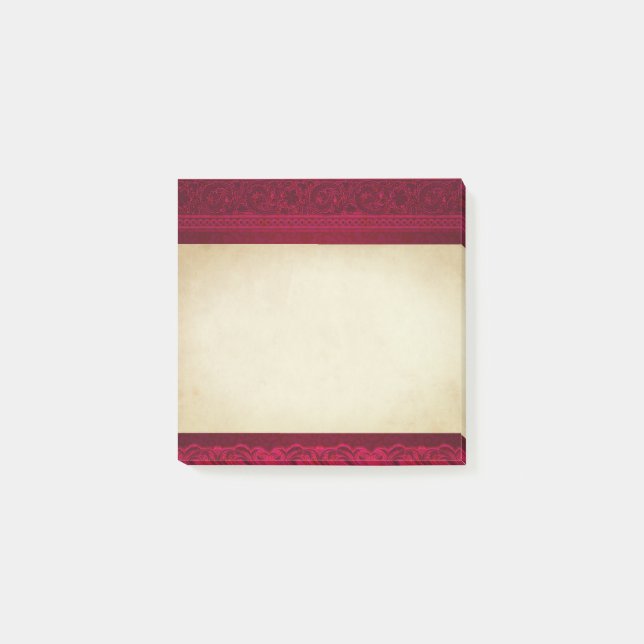 Fancy & Elegant Red Background Stylish Post-it Notes (Front)