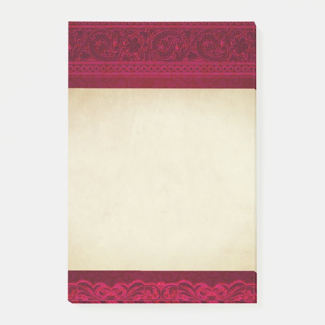 Fancy & Elegant Red Background Stylish Post-it Notes (Front)