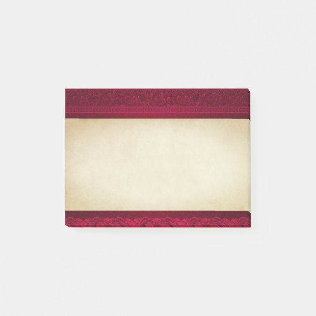 Fancy & Elegant Red Background Stylish Post-it Notes (Front)