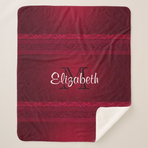 Fancy  Elegant Red Background Stylish Sherpa Blanket