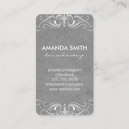 Fancy Elements Gray Watercolor Background Business Card