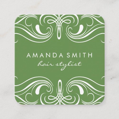 Fancy Elements Green Square Business Card