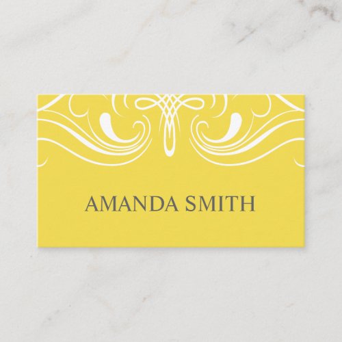 Fancy Elements Simple Yellow Business Card