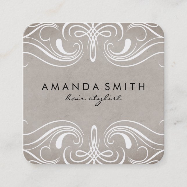 Fancy Elements Square Business Card (Front)