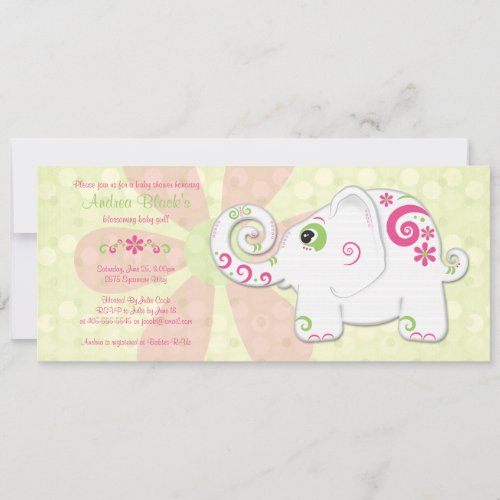 Fancy Elephant Baby Shower Invitation
