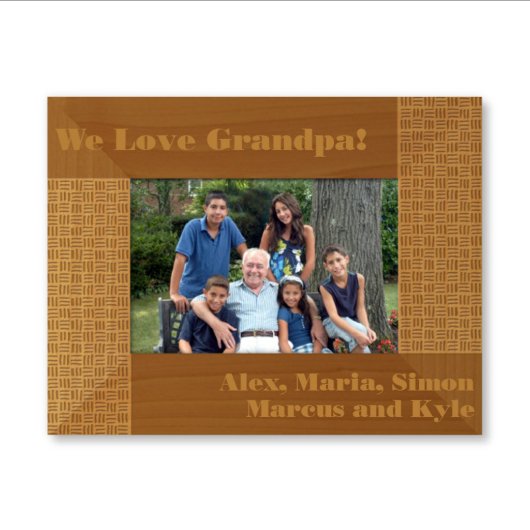 Fancy Engraved 9x7 Wooden Picture Frame (Front)