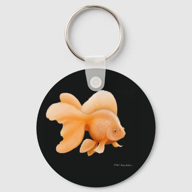 Fancy Fantail Goldfish Keychain (Front)