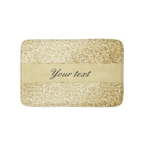 Fancy Faux Gold Glitter Personalized Bathroom Mat