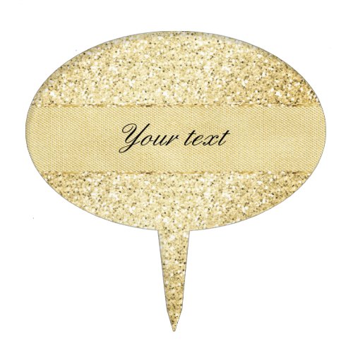 Fancy Faux Gold Glitter Personalized Cake Topper