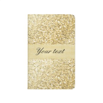 Fancy Faux Gold Glitter Personalized Journal by glamgoodies at Zazzle