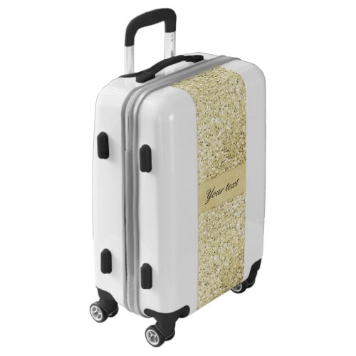 Fancy Faux Gold Glitter Personalized Luggage