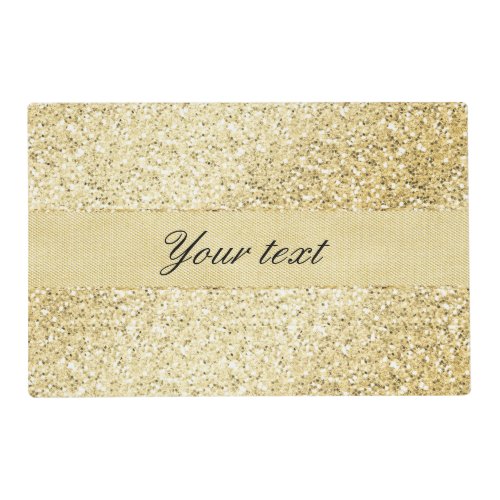 Fancy Faux Gold Glitter Personalized Placemat