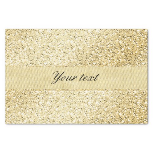 Fancy Faux Gold Glitter Personalized Tissue Paper