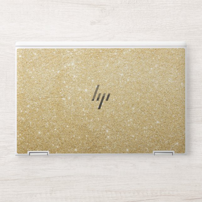 Fancy Faux Gold Glitter Print HP Laptop Skin (Front)
