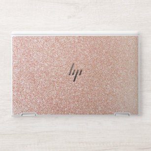 Fancy Faux Rose Gold Glitter Print HP Laptop Skin