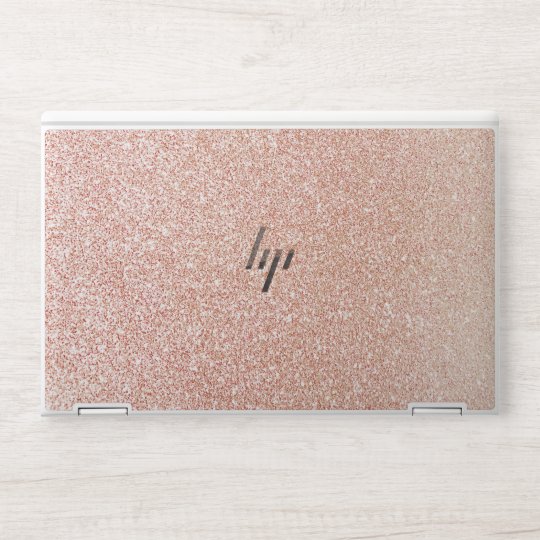 Fancy Faux Rose Gold Glitter Print HP Laptop Skin