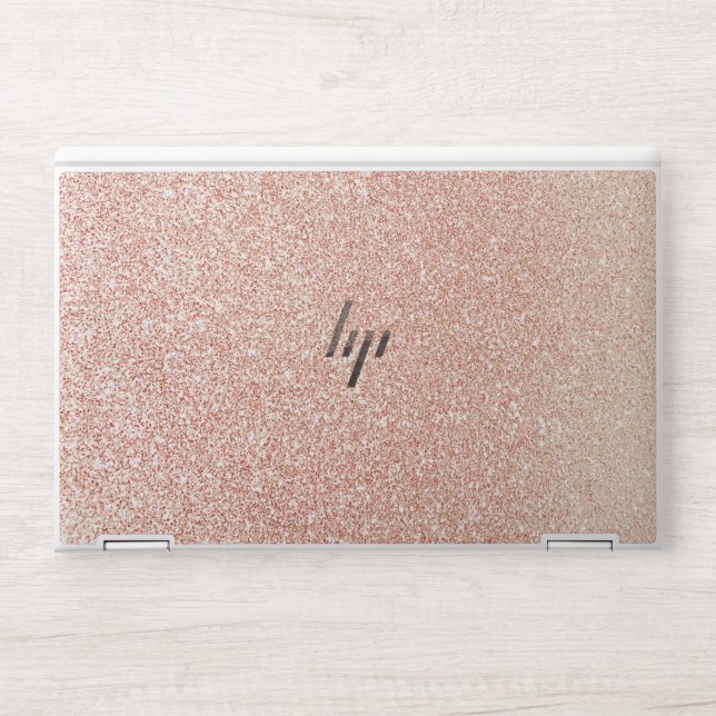 Fancy Faux Rose Gold Glitter Print HP Laptop Skin (Front)