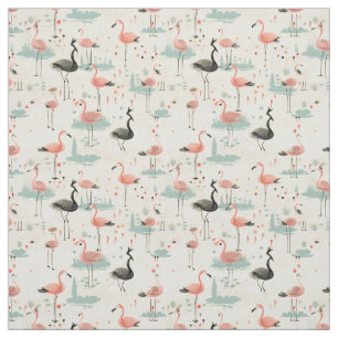 Fancy Feathers: Whimsy Flamingo Fabric