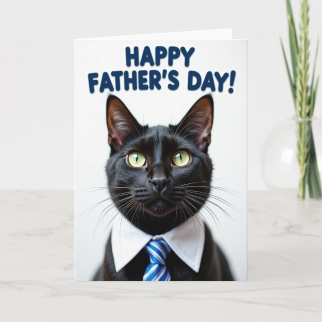 Fancy Feline Fathers Day Card (Front)