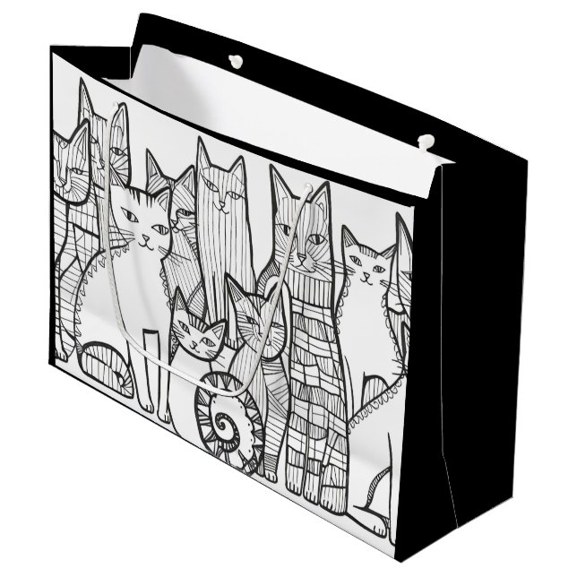 Fancy Feline Large Gift Bag (Front Angled)