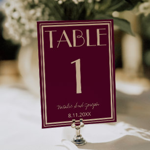 Fancy Fig Beige Old Money Wedding Table Number