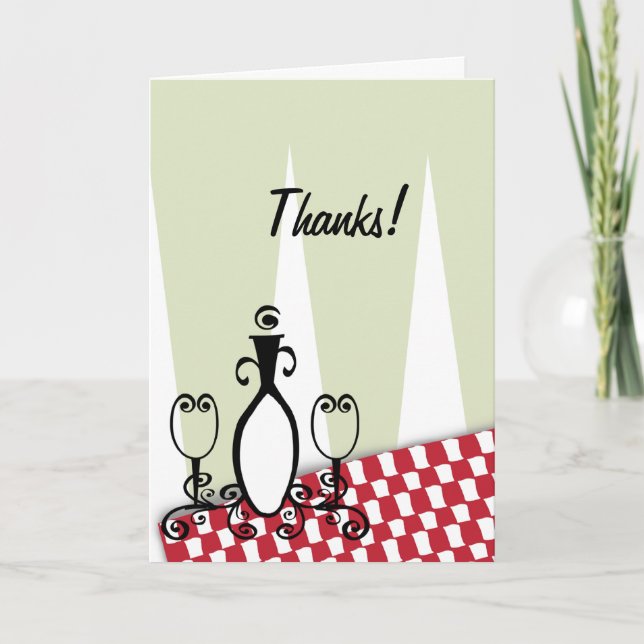 Fancy Fine Dinner Letterpress Thank You Card (Front)