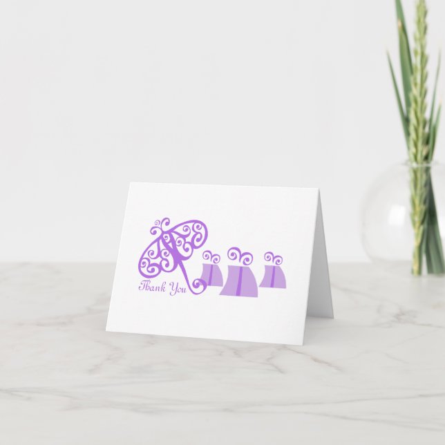 Fancy Fine/ Thank You/ Violet Thank You Card (Front)