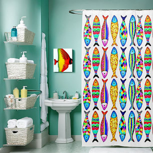 Fancy fish shower curtain