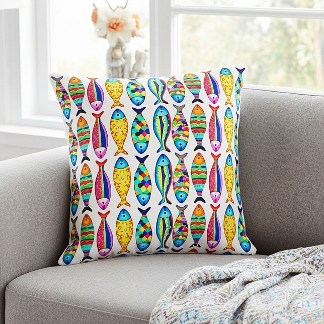 Fancy fish throw pillow (Creator Uploaded)