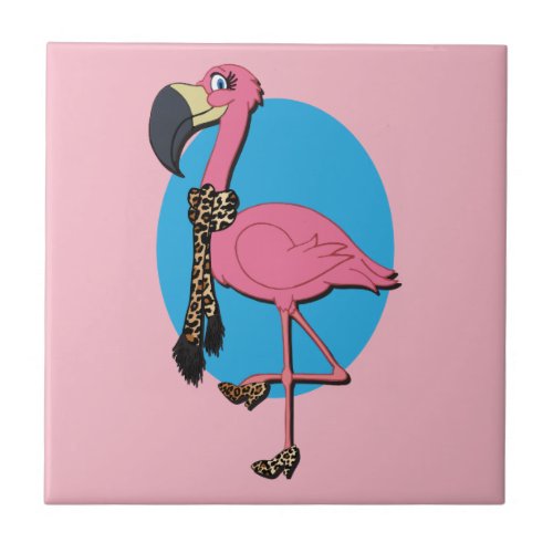 Fancy Flamingo Ceramic Tile