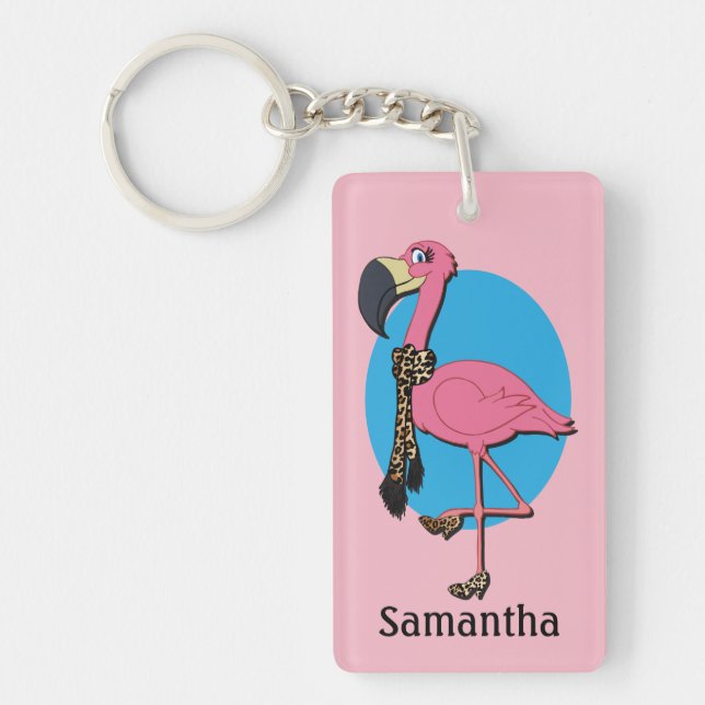 Fancy Flamingo Keychain (Front)