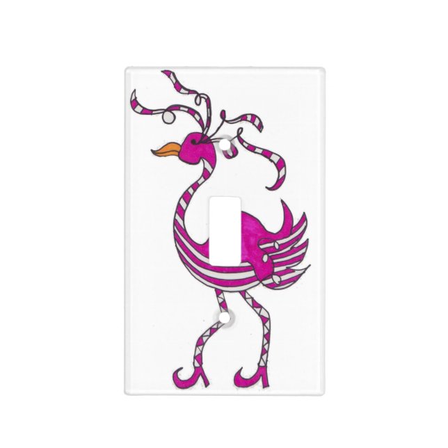 Fancy Flamingo Light Switch Cover (Front)