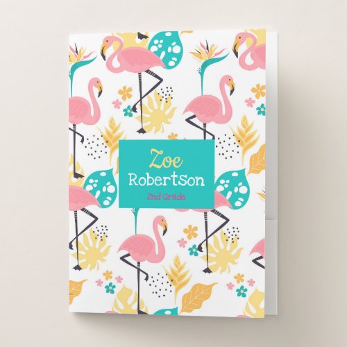 Fancy Flamingo Pocket Folder