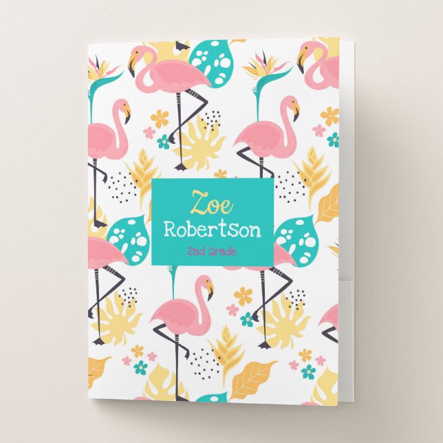Fancy Flamingo Pocket Folder (Front)