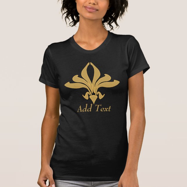 Fancy Fleur De Lis Add Text T-Shirt (Front)