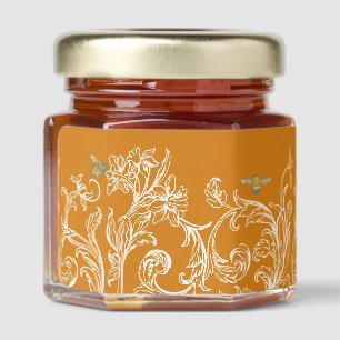 Fancy Fleur De Lis Border with Bees Honey Jar Favors