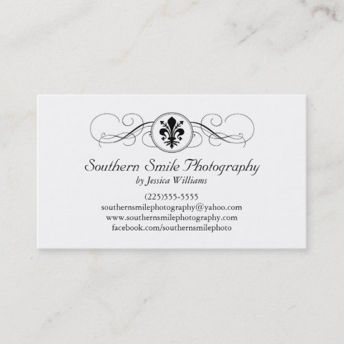 Fancy Fleur de Lis Business Card Template