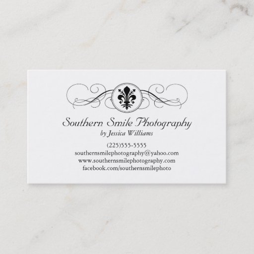 Customizable Fancy Fleur de Lis Business Card Template