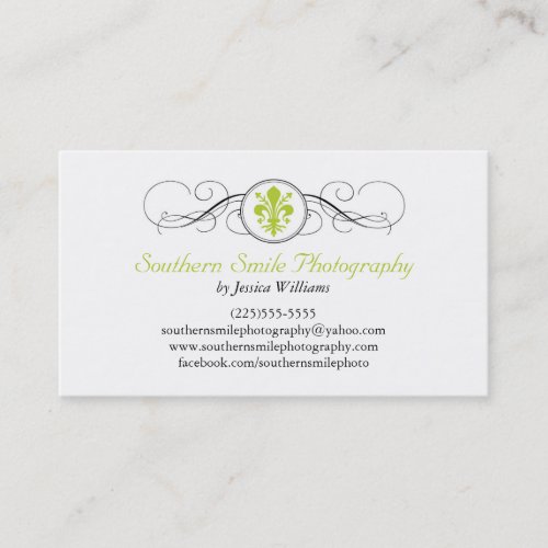 Fancy Fleur de Lis Business Card