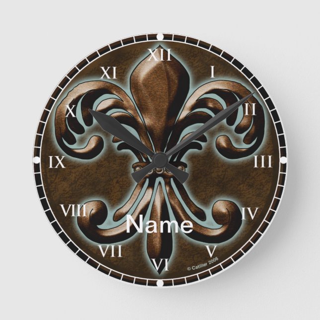 Fancy Fleur De Lis clock  (Front)