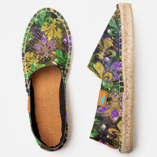 Fancy Fleur de Lis Mardi Gras throws Espadrilles