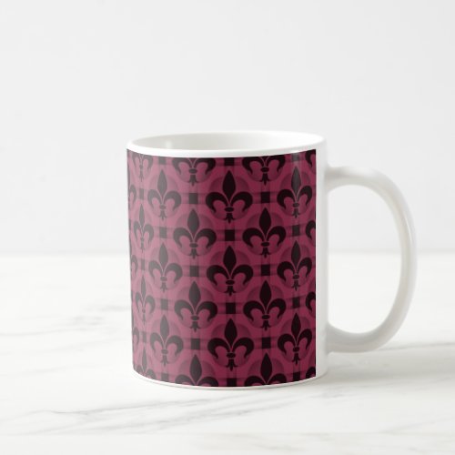 Fancy Fleur de lis Mug Burgundy Coffee Mug