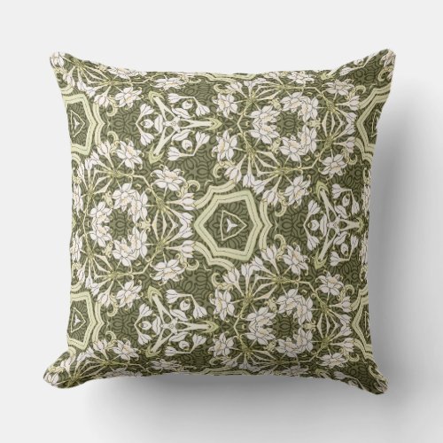 Fancy, Floral Art Deco Throw Pillow